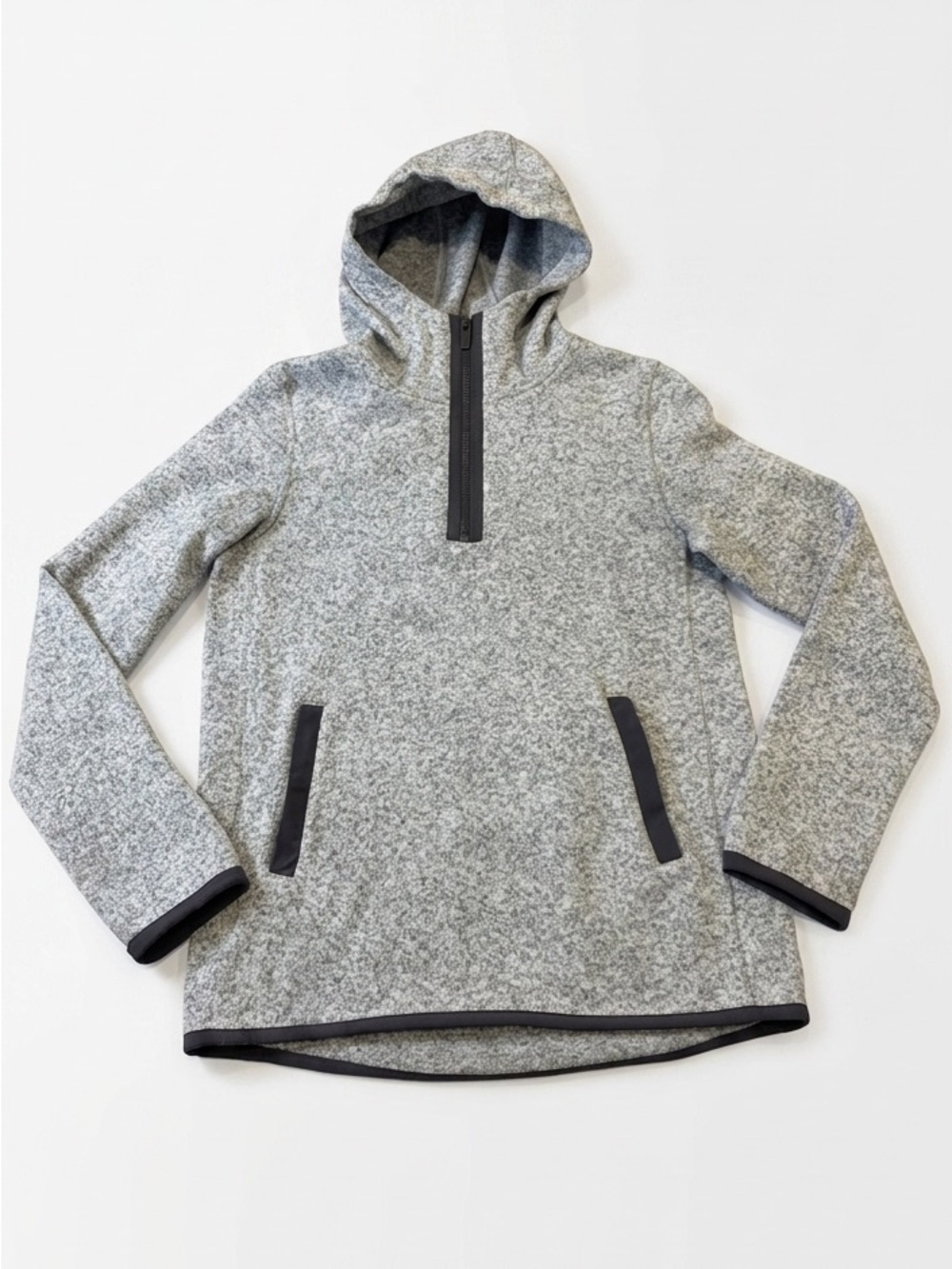 Lululemon Fleece & Thank You Pullover in Heathered White / Battleship